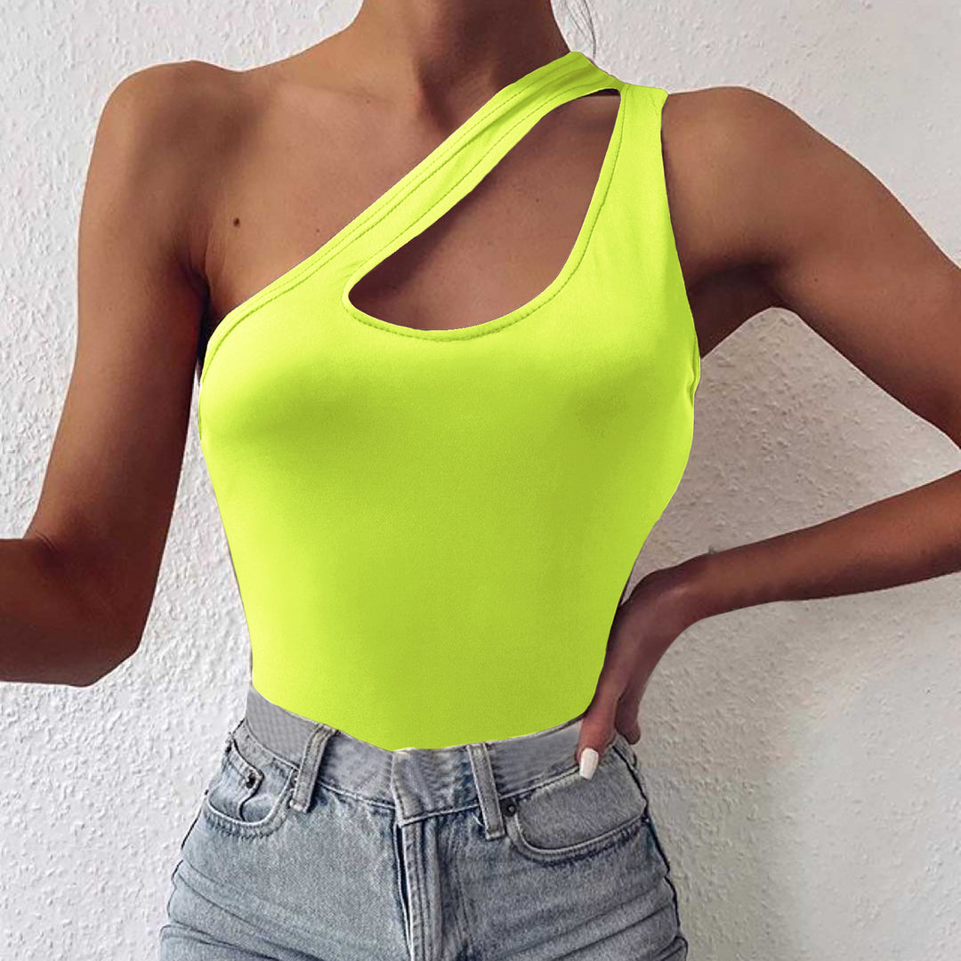 Women's asymmetrical bodysuit with trendy cut-out Mune Fashion