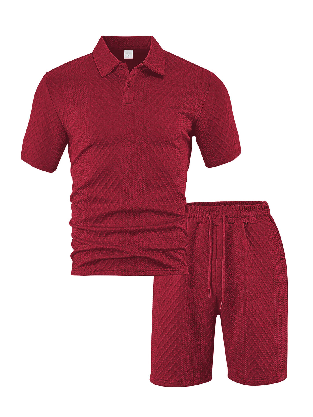 Men's structured polo shirt and bermuda shorts set made of quilted cotton blend Mune Fashion