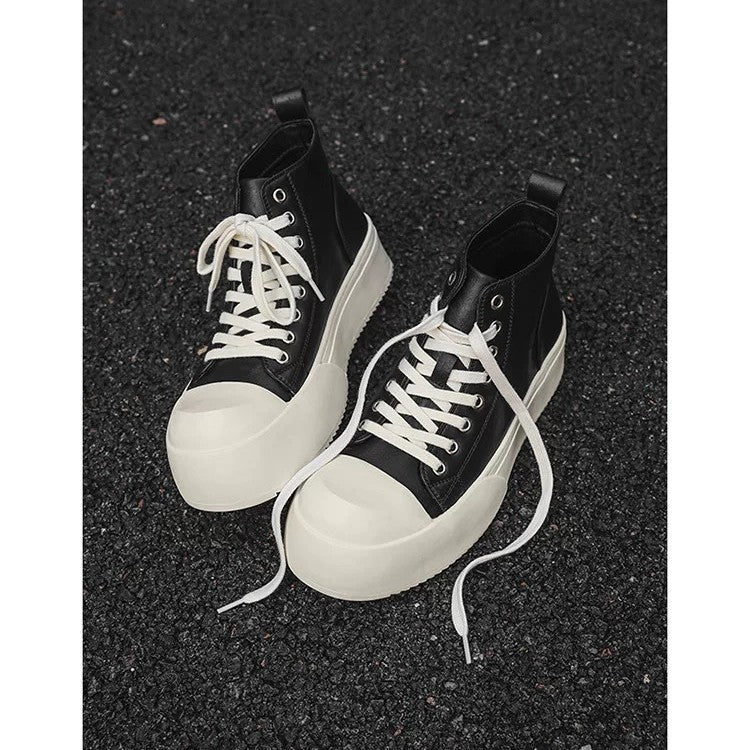 Women's High-Top Sneakers with Stylish Platform and Durable Upper Material Mune Fashion