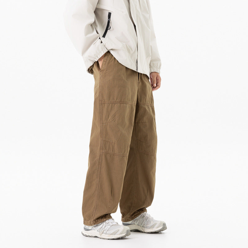 Men's relaxed utility pants with elastic waistband, reinforced knees, and corded hem Mune Fashion