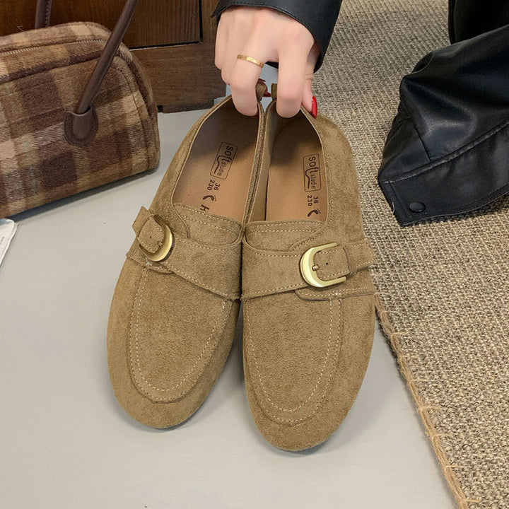 Ladies Elegant Moccasins with Decorative Strap Mune Fashion