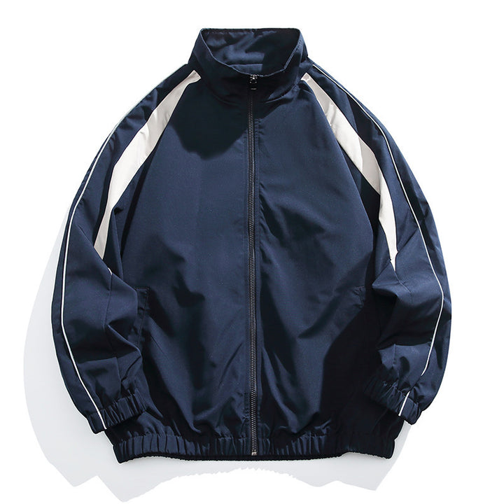 Men's sporty transitional jacket with high collar and elastic waist Mune Fashion