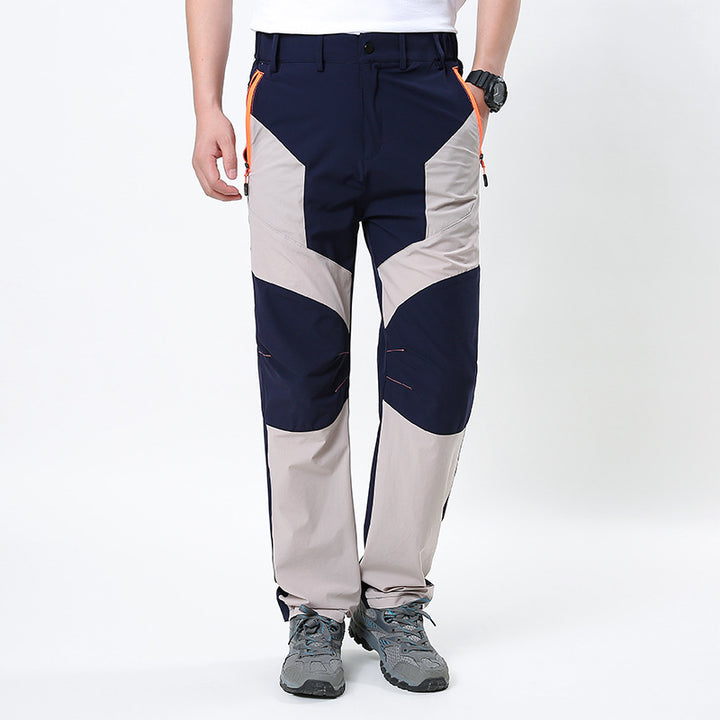 Men's robust trekking pants with reinforced knee areas, elastic waistband, and water-repellent stretch material Mune Fashion
