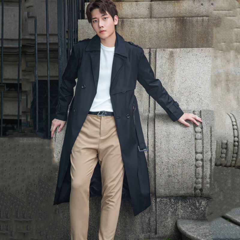 Men's Tailored Trench Coat made of water-repellent twill with double-breasted button placket Mune Fashion