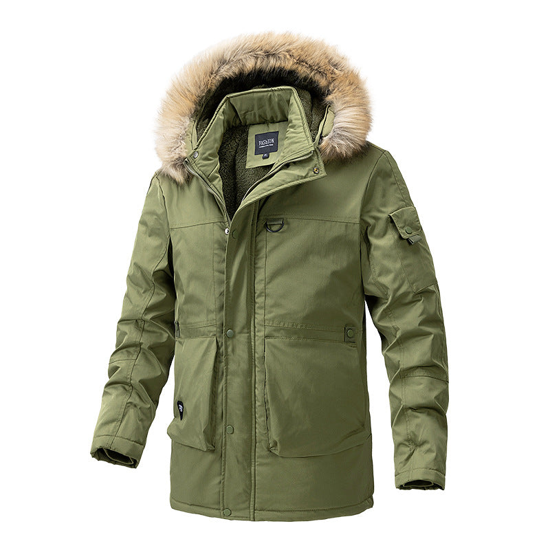 Men's Warm-Lined Parka Jacket with Hood and Teddy Lining Mune Fashion