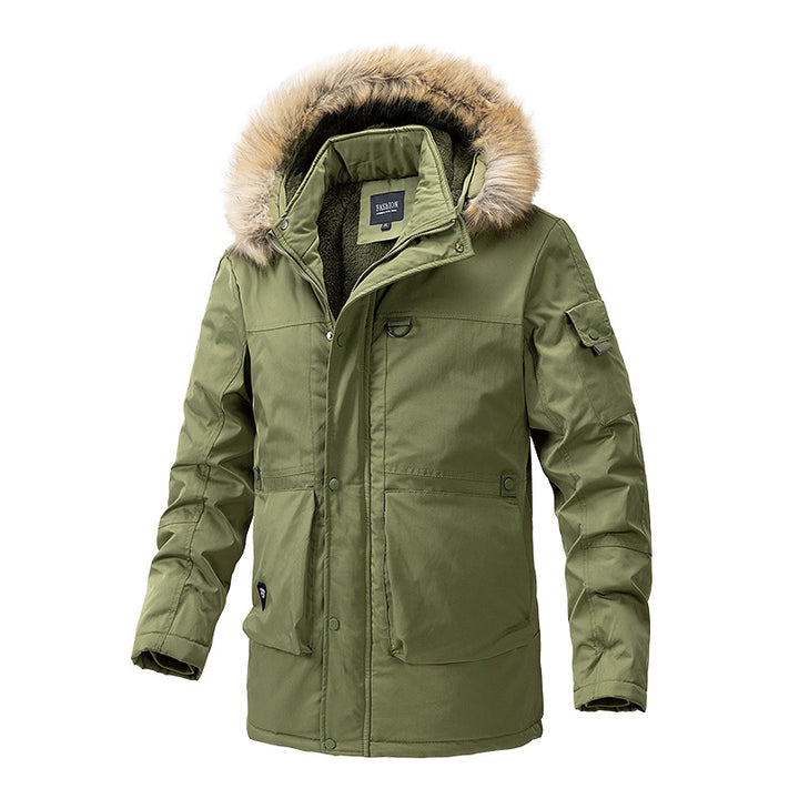 Men's Warm-Lined Parka Jacket with Hood and Teddy Lining Mune Fashion
