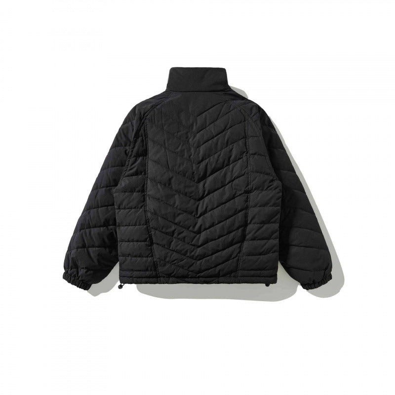 Unisex Padded Quilted Jacket with High Collar, Drawstring Hem and Elastic Cuffs Mune Fashion