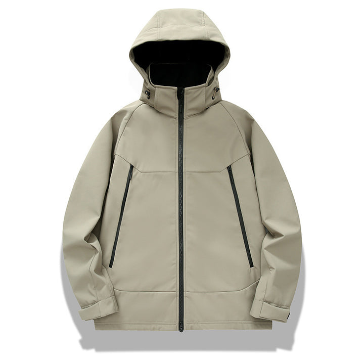 Men's softshell outdoor jacket with hood wind and water repellent Mune Fashion