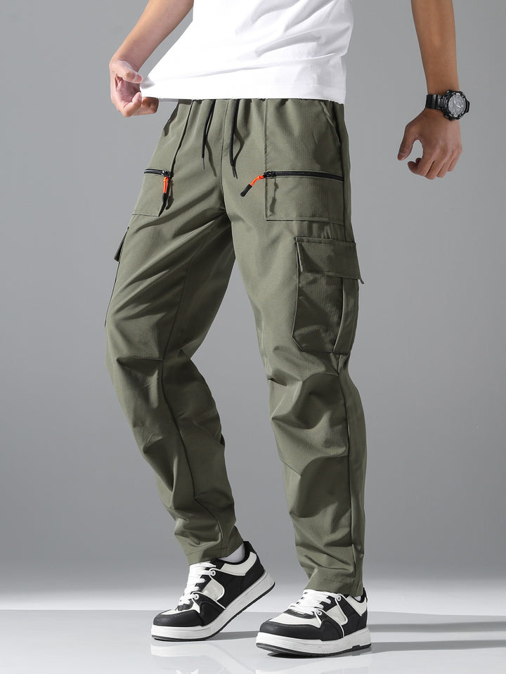 Men's Comfortable Cargo Pants with Elastic Waistband Mune Fashion