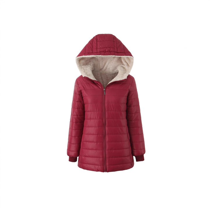 Women's quilted coat with teddy lining, hood, and warming padding Mune Fashion