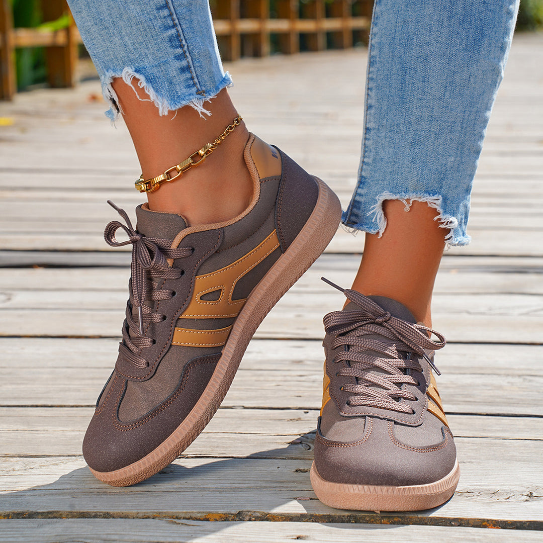 Damen Retro-Sneaker mit Gumsohle und gepolsterter Innensohle Mune Fashion