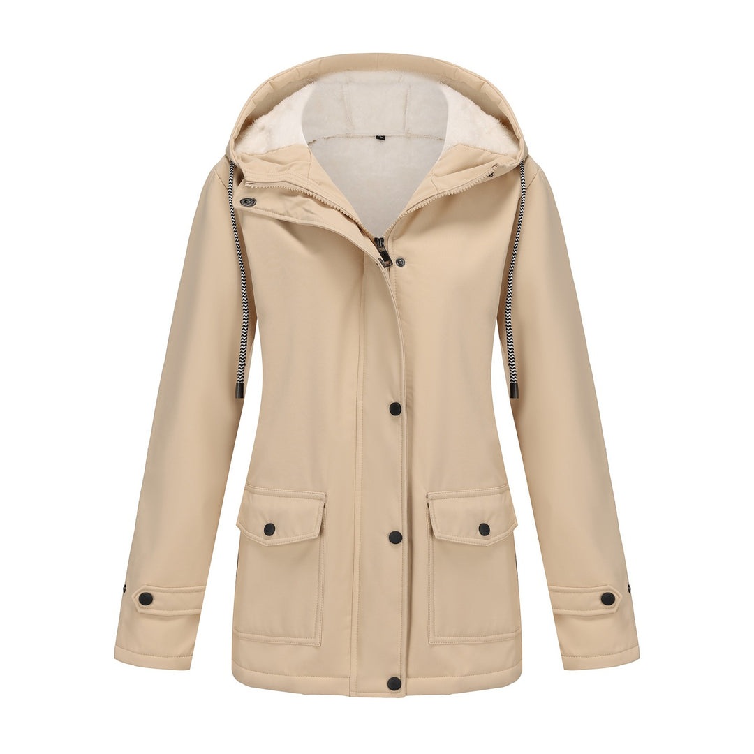 Women's water-repellent parka with teddy lining adjustable hood and patch pockets Mune Fashion
