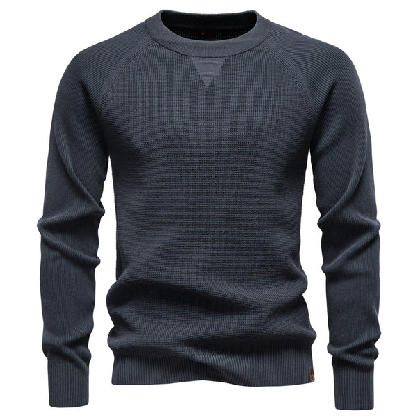 Men's medium thickness textured knit sweater with raglan sleeves and ribbed cuffs Mune Fashion