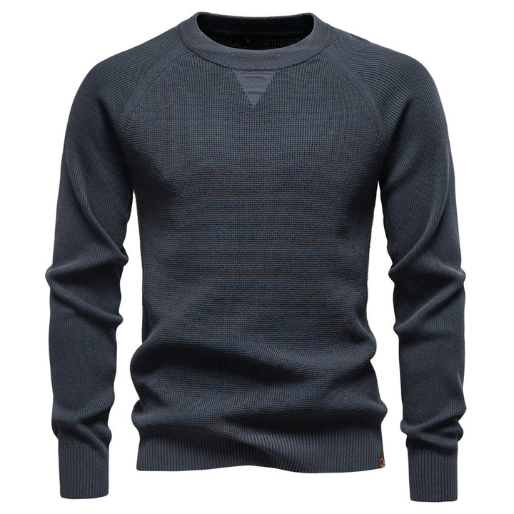 Men's medium thickness textured knit sweater with raglan sleeves and ribbed cuffs Mune Fashion