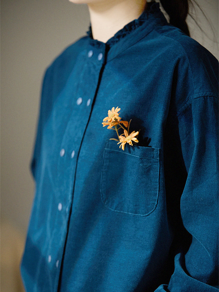 Women Casual Blouse with Ruffle Hem Mune Fashion