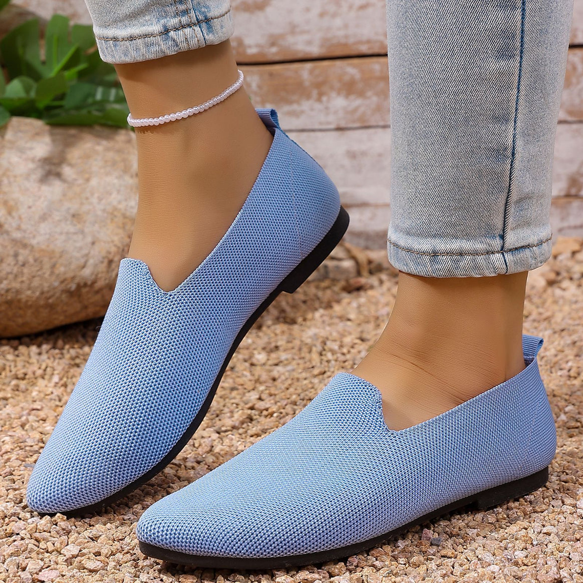 Women's lightweight knitted slippers with memory footbed and non-slip sole Mune Fashion