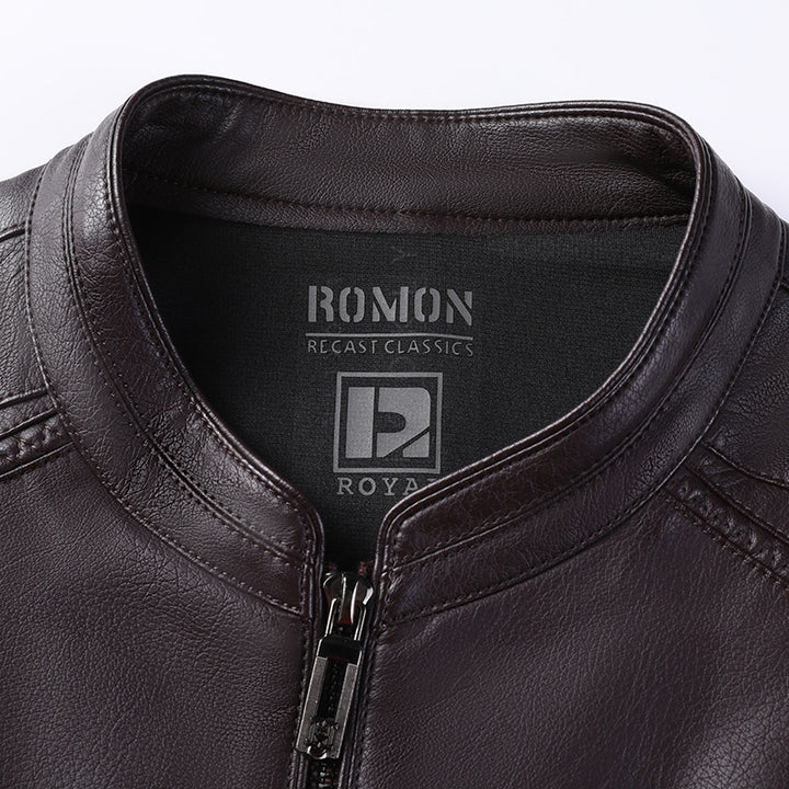 Men's Lamb Nappa Blouson with Stand-up Collar, Fine Seam Processing and Two-way Zipper Mune Fashion