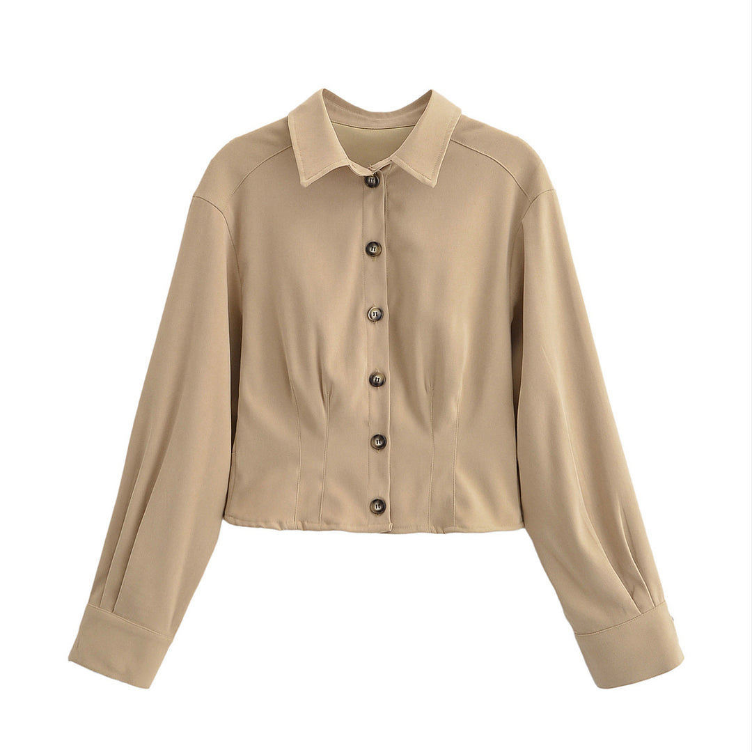 Women's short jacket with shirt collar and figure-flattering darts Mune Fashion
