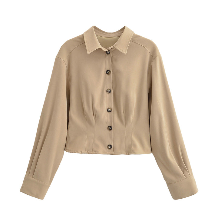 Women's short jacket with shirt collar and figure-flattering darts Mune Fashion