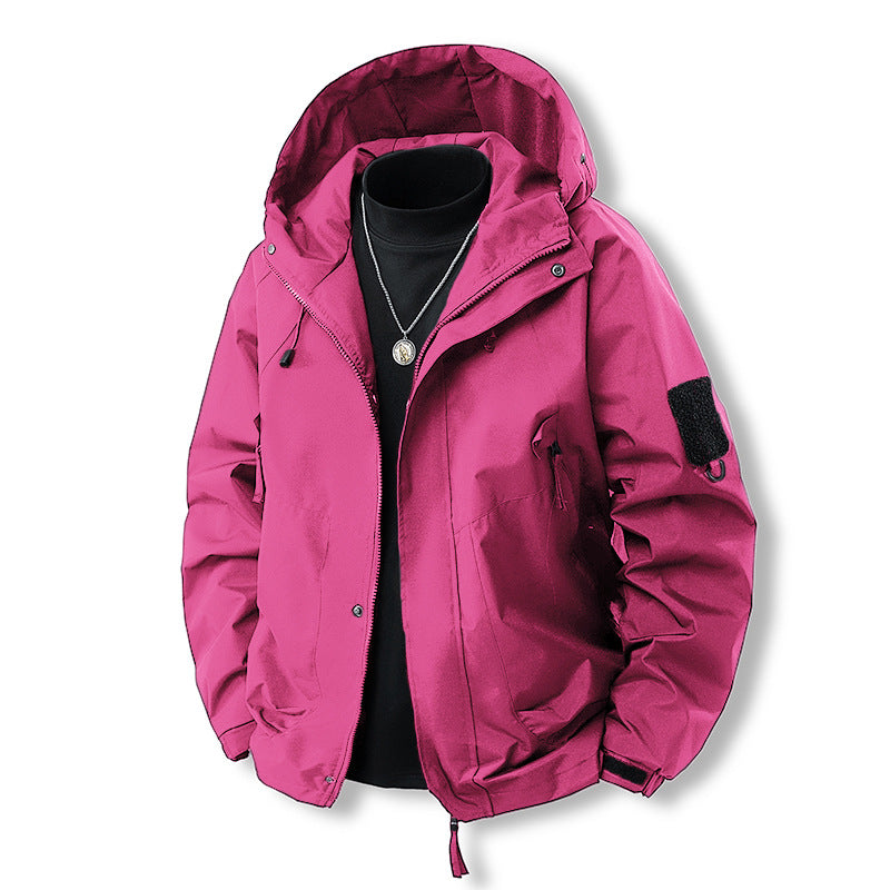 Men's Waterproof Outdoor Jacket with Adjustable Hood