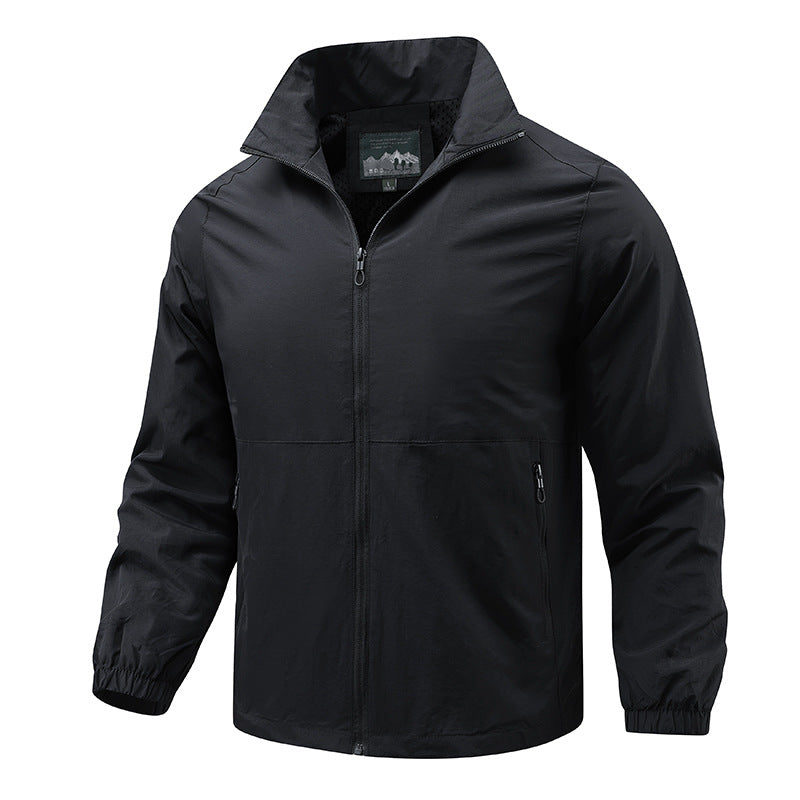 Men's lightweight windproof transitional jacket with high collar and zipper Mune Fashion