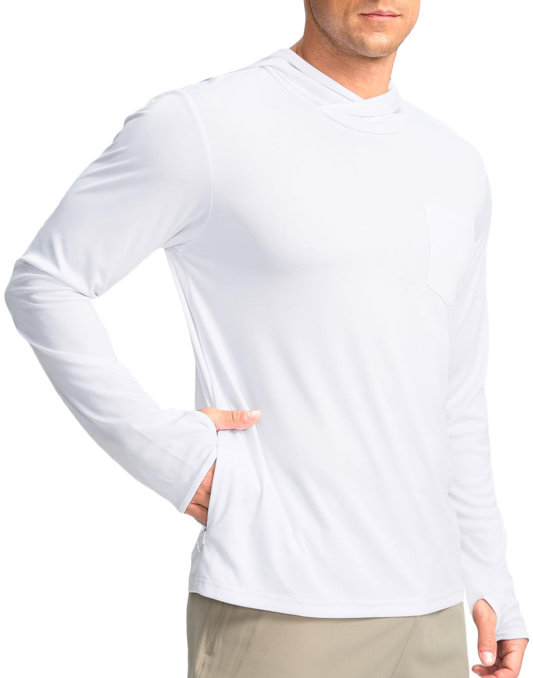 Men's functional shirt with hood and pockets