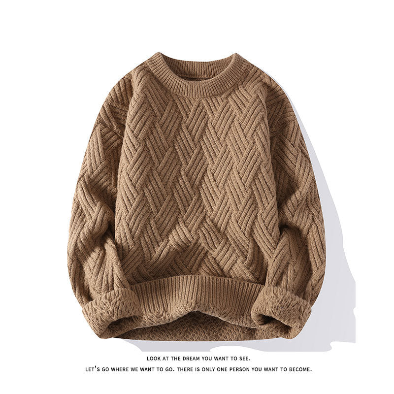 Women’s chunky knit oversized sweater with cable pattern and elastic ribbed hem Mune Fashion