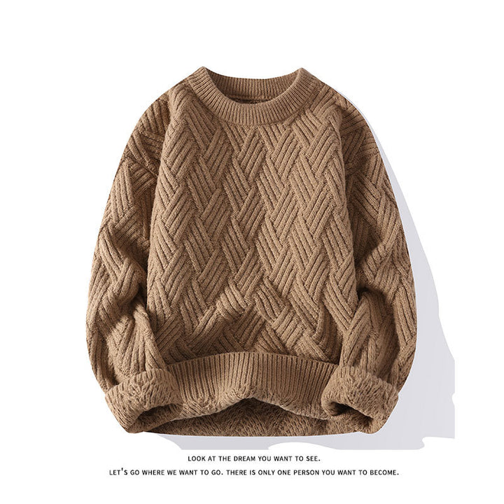 Women’s chunky knit oversized sweater with cable pattern and elastic ribbed hem Mune Fashion