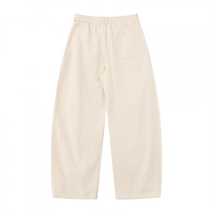 Women's Wide Culotte Cargo Pants with Elastic Waistband, Drawstring and Patch Pockets Mune Fashion