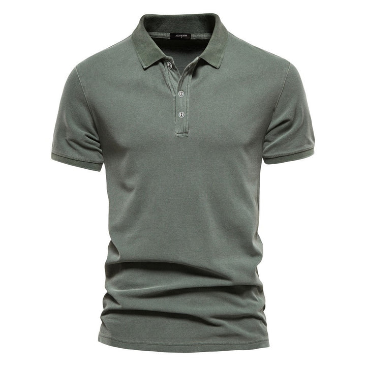 Men's breathable cotton polo with short sleeves and fine piqué structure Mune Fashion