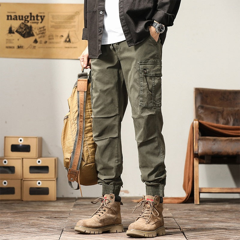 Men's Cargo Jogger Pants with Drawstring, Multiple Pockets & Elastic Cuffs Mune Fashion