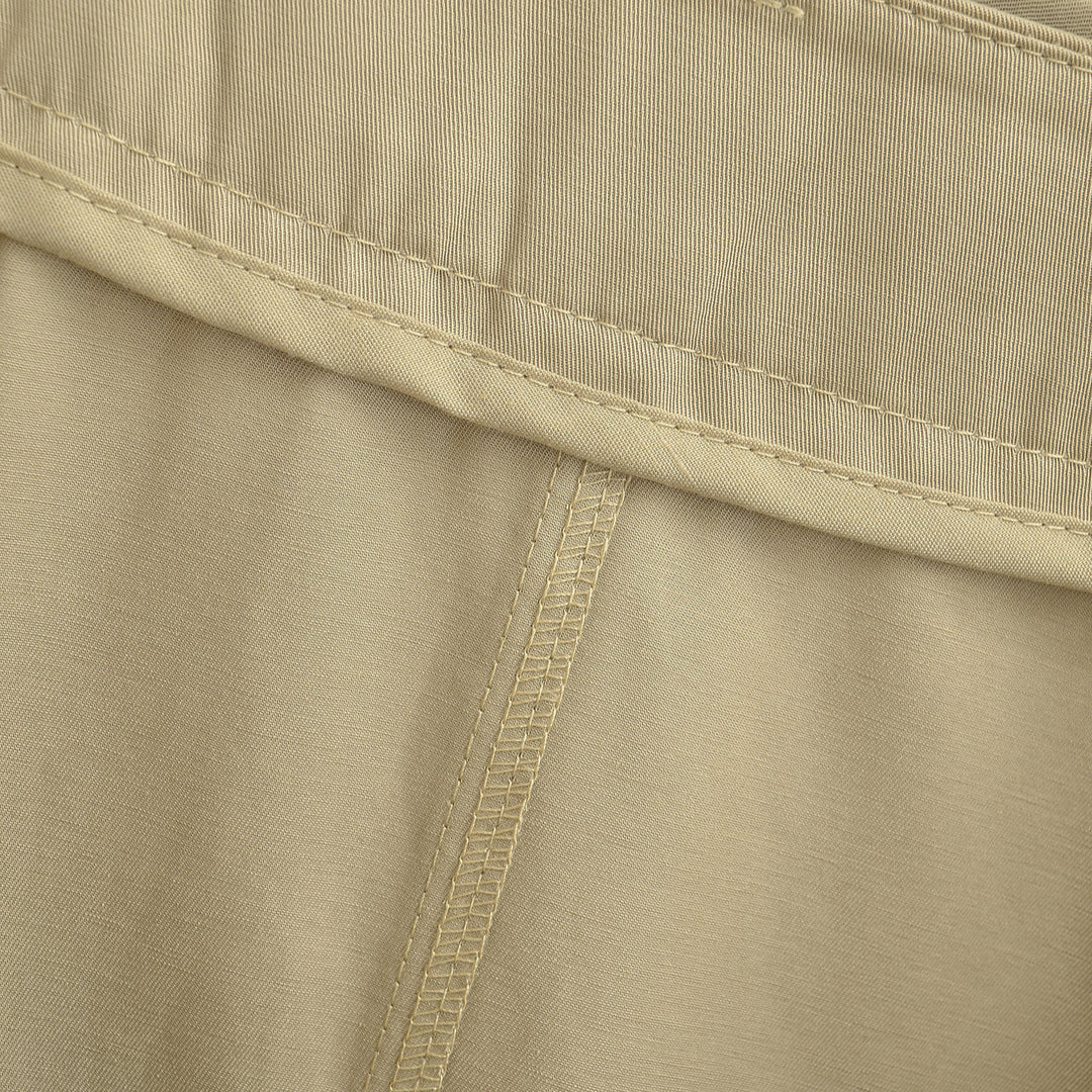 Women's A-Line Trench Skirt with Waist Belt and Decorative Button Placket Mune Fashion
