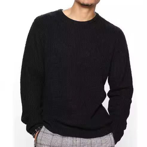 Men's Structured Sweater with Round Neck Mune