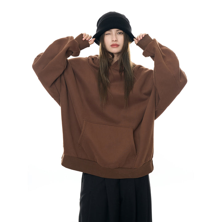 Women's Oversize Hoodie made of heavy cotton fleece with kangaroo pocket Mune Fashion