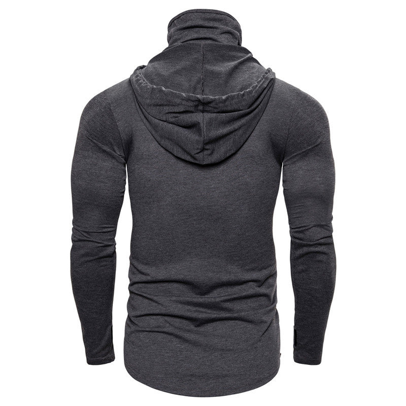Men's hoodie with skeleton print, integrated multifunctional scarf, and tailored fit Mune Fashion