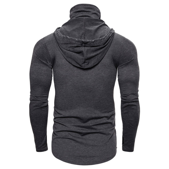 Men's hoodie with skeleton print, integrated multifunctional scarf, and tailored fit Mune Fashion
