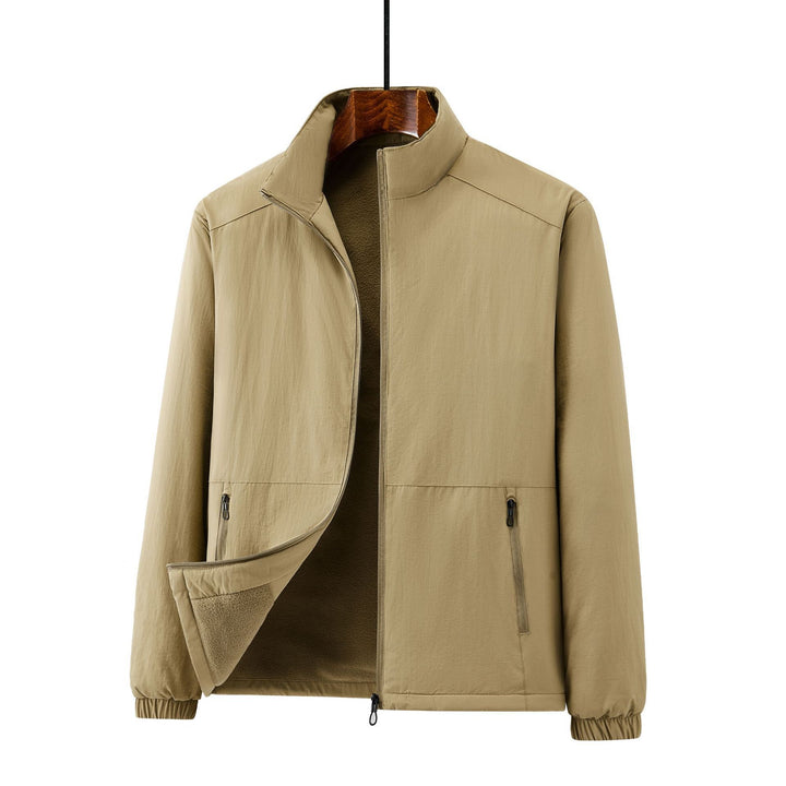 Men's lightweight transitional jacket with fleece lining and stand-up collar Mune Fashion
