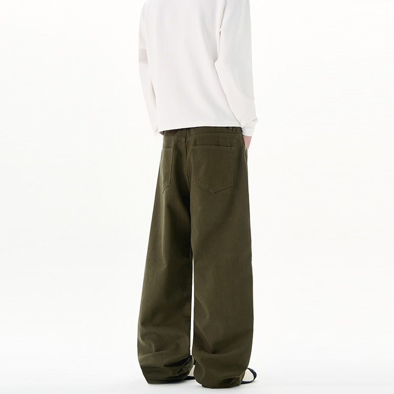 Men's loose-fitting cotton denim jeans with straight leg and clean minimal design Mune Fashion