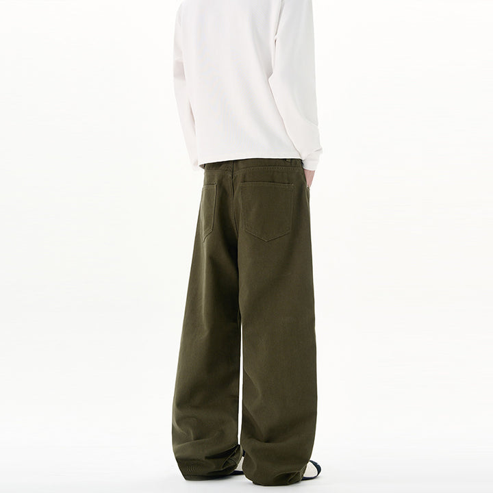 Men's loose-fitting cotton denim jeans with straight leg and clean minimal design Mune Fashion