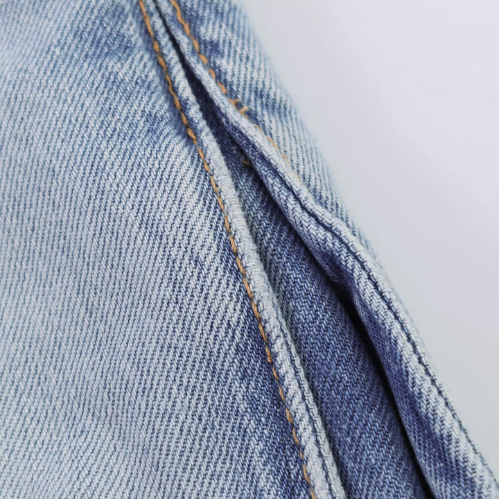 Women Wide Denim Jeans with Side Slits and Palazzo Cut Mune Fashion