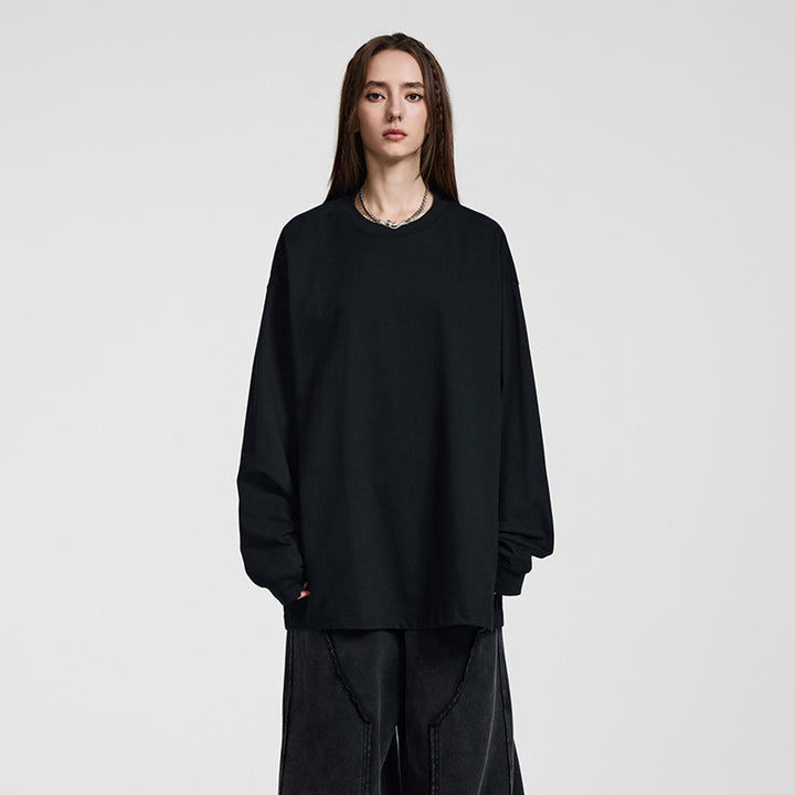 Men's Oversize Long Sleeve Shirt with Dropped Shoulder and Round Neck Mune Fashion