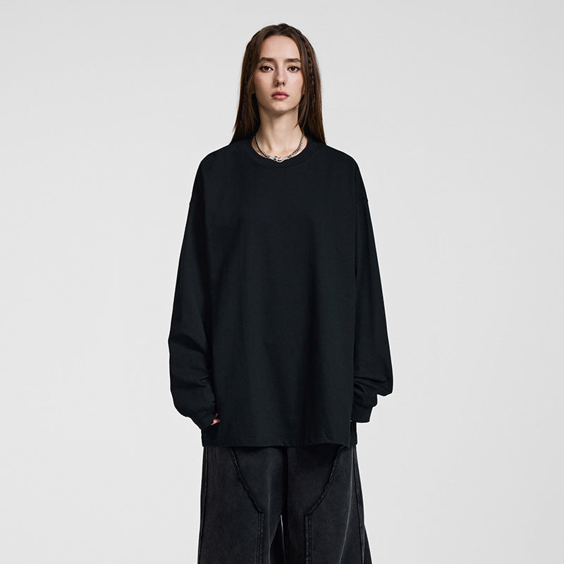 Men's Oversize Long Sleeve Shirt with Dropped Shoulder and Round Neck Mune Fashion