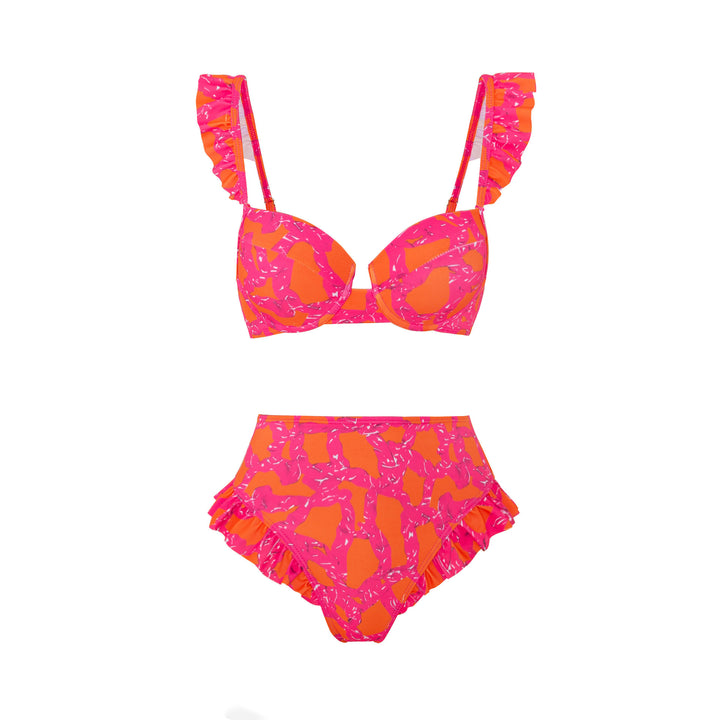 Women's bikini set with ruffled top and high-waisted pants Mune Fashion