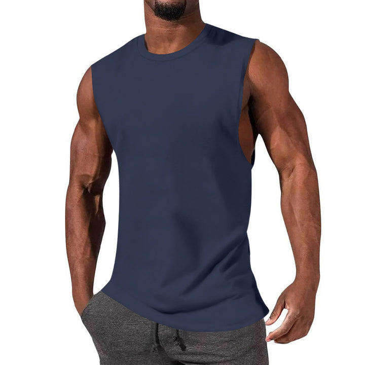 Men's athletic tank top with extra deep arm cut and elastic cotton blend Mune Fashion