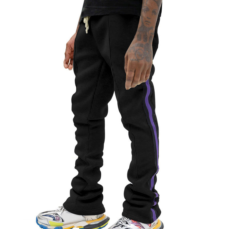 Men's Slim-Fit Jogging Pants with Drawstring, Distinctive Decorative Seams & Side Panel Mune Fashion