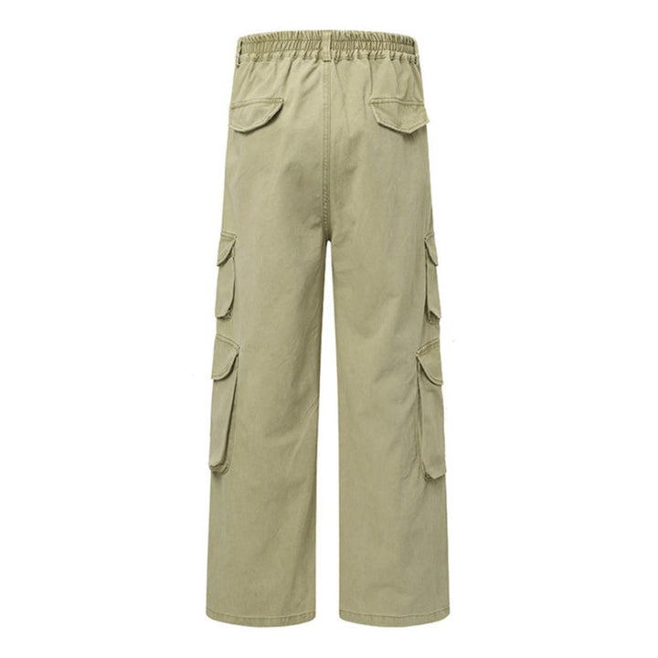 Ladies Wide Cargo Pants with Multi-Pockets and High Waist Mune Fashion