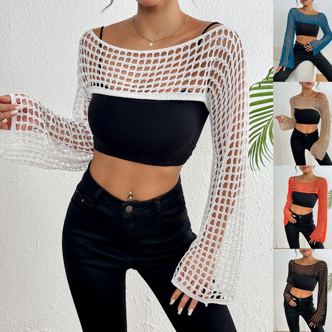 Women's crochet top with wide sleeves Mune Fashion