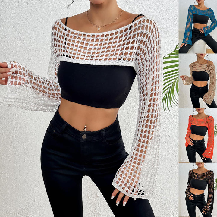 Women's crochet top with wide sleeves Mune Fashion