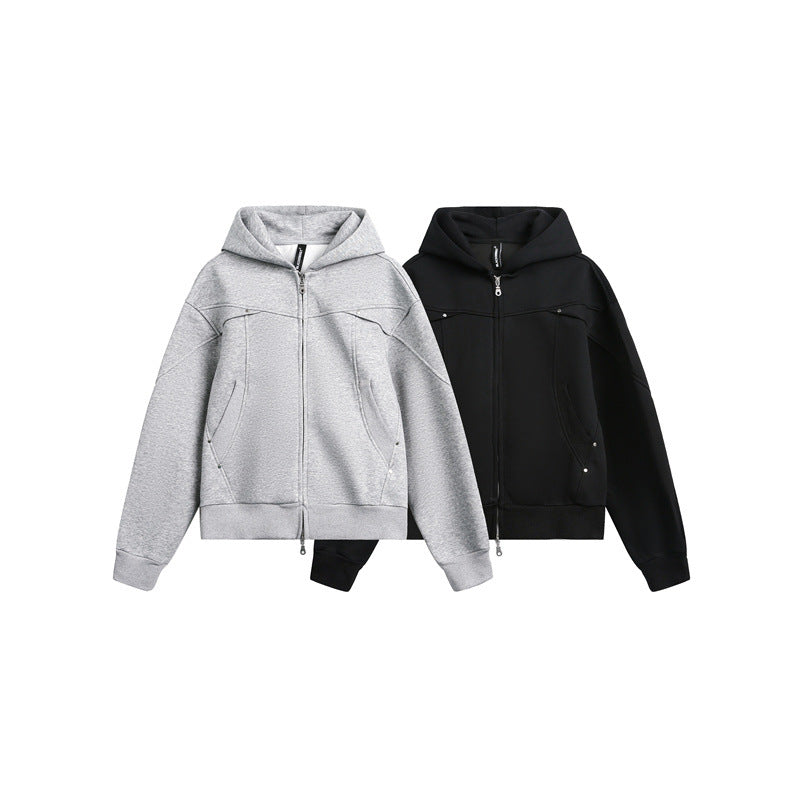Unisex Oversize Hoodie Sweat Jacket with Two-Way Zipper Mune Fashion