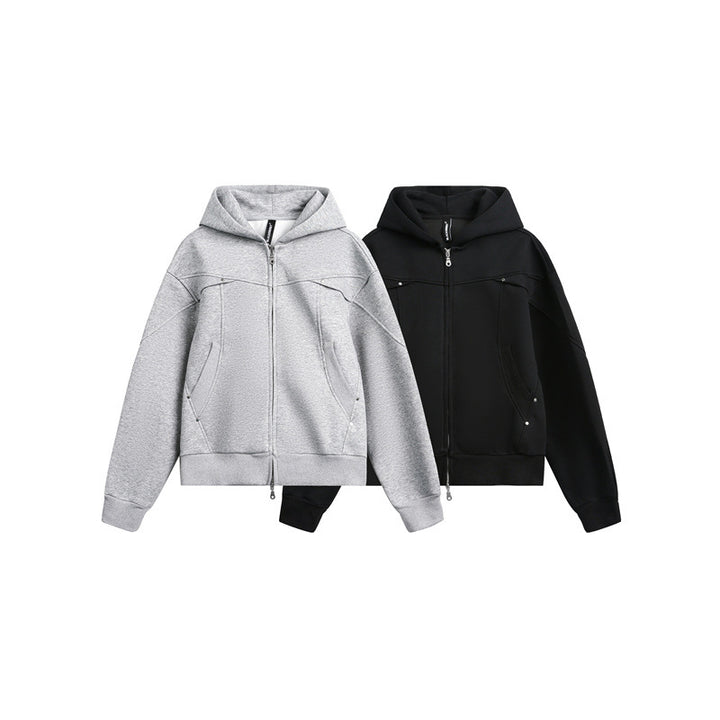 Unisex Oversize Hoodie Sweat Jacket with Two-Way Zipper Mune Fashion